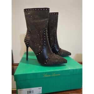 Lauren Lorraine Chicago Black High Heel Boot Size 8.5 NIB